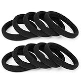 100PCS Large Black Hair Ties Band – Thick Cotton Seamless Ponytail Holders – Hair Elastics Hair Bands for Thick Heavy and Curly Hair (2 Inch in Diameter) by BAOLI