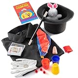 PREXTEX Magician Costume Kids Kit - Magic Tricks Games Toy with Magic Costume Includes Top Hat, Cane, Cape, Wand Kit