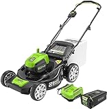 Greenworks 80V 21' Brushless Cordless (PUSH) Lawn Mower (75+ Compatible Tools), 5.0Ah Battery and Charger Included