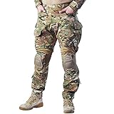 IDOGEAR G3 Combat Pants Multi-camo Men Pants with Knee Pads Airsoft Hunting Military Paintball Tactical Camo Trousers (Multi-camo, 34W x 32L)