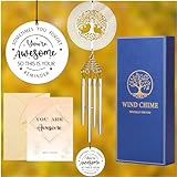 Inspirational Gifts for Women Men - Wind Chimes with Tree of Life, Birthday Gifts for Women, Best Friend, Sister, Girlfriend, Wife, for Mom, Thank You Gifts