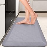 Amcomfy Kitchen Mat Cushioned Anti Fatigue Floor Mat ，7/8 Inch Thick Ergonomic Comfort Standing Mat Non Slip Waterproof Kitchen Rugs for Kitchen Office Sink Laundry (Grey, 17.3' x39'-0.87')