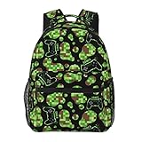 Giwawa Camouflage Dots Backpack for School - Video Game Backpacks for Boys Girls Green Gamer Backpack Camo Preschool Bookbags Rucksack Daypack