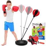 Punching Bag for Kids with Boxing Glove - Sport Boxing Sets with Adjustable Height Stand, Great Exercise & Fun Activity for Kids, Top Gifting Idea, Boxing Sport Toys for 3-8 Years Old Boys & Girls