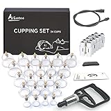 AIKOTOO Cupping Set Massage Therapy Cups Cupping Kit for Body Cellulite 24 Suction Cups