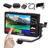 FEELWORLD F5 Pro V4 6 Inch DSLR Camera HDMI Monitor Bundle + Battery+Carry Case+ Micro HDMI Cords Touch Screen with 3D LUT 1080P 4K HDMI with ExternalF970 Power Plate