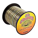 Lew's Mr. Crappie Mega Spool Monofilament Fishing Line, 8-Pound Tested, Low Memory and Stretch, Camo