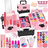 Kids Makeup Kit for Little Girls,44 Pcs Washable Makeup Kit,Kids Real Girls Makeup Kit with Cosmetic Case,Pretend Play Makeup Set Toys Birthday Gifts for 3 4 5 6 7 8-12 Years Old Toddler Girls,Kids