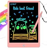 LCD Writing Tablet Doodle Board,10.5 inch Colorful Electronic Drawing Pads,Travel Gifts for Kids Ages 3 4 5 6 7 8 Year Old Girls Boys (Pink)