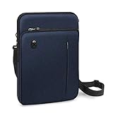 FINPAC 12.9-13 Inch Tablet Laptop Sleeve Case, Briefcase Shoulder Bag for MacBook Pro 14, iPad Pro 12.9 2018-2021, MacBook Air 13 2018-2020, MacBook Pro 13 2016-2020, Surface Pro/Laptop Go, Navy