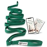 Tumaz Stretching Strap - 10 Loops & Non-Elastic Yoga Strap [Budget Version]- The Perfect Home Workout Stretch Strap for Physical Therapy, Yoga, Pilates, Flexibility - [Included E-book, Extra Durable]