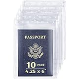 EcoEarth 4x6 Inch Passport & Card Holders (Clear, 10 Pack), Extra Large (XXL) Vertical ID Holder, Resealable and Waterproof Identification Name Card Holder