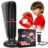 Boxerpoint Inflatable Punching Bag for Kids 3-8 Years Old, 63-inch Freestanding- Girl, Boy Birthday Gifts, Kid Standing Bag for Training Karate, Taekwondo, MMA, Martial Arts- Kicking Bag Toy Ages: 3-8
