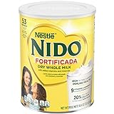 NIDO Fortificada Powdered Drink Mix - Dry Whole Milk Powder with Vitamins and Minerals - 56.4 Oz (3.52 LB) Canister