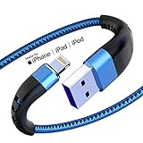 Apple MFi Certified 3 Pack iPhone Charger 6ft, Essri Long Lightning Cable Strong Nylon Braided Charging Cable 6 Foot, Fast iPhone USB Cord for Apple iPhone11/ X/XS/XR/8/7/6/5S/SE/iPad Mini Air（Blue）