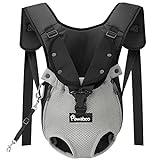 Pawaboo Pet Carrier Backpack, Adjustable Pet Front Backpack Cat Dog Carrier Backpack Safety Travel Bag, Legs Out, Easy-Fit for Traveling Hiking Camping for Small Medium Dogs Puppies - XL, Gray