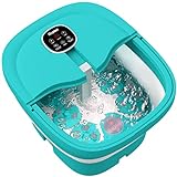 HOSPAN Collapsible Foot Spa Electric Rotary Massage, Foot Bath with Heat, Bubble, Remote, and 24 Motorized Shiatsu Massage Balls. Pedicure Foot Spa for Feet Stress Relief - FS02A