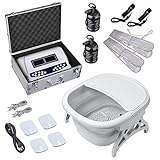 AW Dual User Ionic Detox Foot Spa Bath Machine Tub Kit LCD Dispaly with 2 Arrays Infrared Belts Home Gift