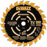DEWALT DW7112PT DEWALT DW7112PT 24T Precision Trim Miter Saw Blade, 7-1/4'