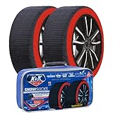 K&K Automotive Snow Socks for Tires - Pro Series for Ultimate Grip Alternative for Tire Snow Chain - Snow Traction Device for Passenger Cars SUVs Trucks Winter Emergency Accessory European (Medium)