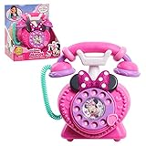 Disney Junior Minnie Mouse Ring Me Rotary Phone with Lights and Sounds, Pretend Play Phone for Kids, by Just Play,Multi-color,7.5 x 5.75 x 7.75 inches