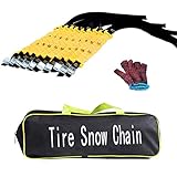 DEDC 10 PCS Car Snow Chains, Universal Fit Anti-Slip Car Chains, Winter Driving Security Chain, Emergency Thickening Anti Skid Tire Chain for SUV Car, Traction Mud Chain for Tire Width 7.2-11.6 Inches
