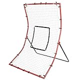 Franklin Sports Baseball Rebounder Net - Baseball + Softball Pitchback Net + Pitching Target - All Angle Bounce Back Net - Return Fielding Trainer - 44', Red