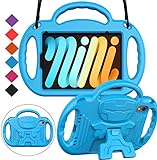 BMOUO Kids Case for iPad Mini 6 (8.3 inch, 2021), iPad Mini 6th Generation Case for Kids, with Shoulder Strap, Shockproof Handle Stand Kids Case for iPad Mini 6th Generation 8.3 inch 2021, Blue