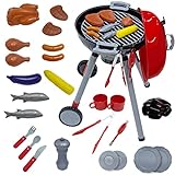 Bambibo BBQ Toy Grill Set Kids BBQ Grill Playset - Pack of 31 | Kids Grill Playset for Boys | Play Grill for Boys | Toddler Grill Playset | Toy Grill with Sounds Lights | Pretend Toy Grills for Boys