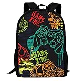 Sdfsdby Video Games Funny Gamepad Gamer Backpack Water Resistant College School Bags Bookbag Travel Hiking Camping Daypack for Adults Teens Boys Girls