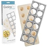 Ravioli Maker by Cucina Pro - Includes Tray and Press Tool - Makes 12 Italian, Authentic Raviolis at a Time, XL 1 3/4 Inch Squares, Easy to Use Pasta Maker Kit, Sturdy Construction & Great Gift