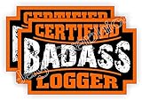 (2) Badass LOGGER Hard Hat Stickers | Bad Ass Motorcycle Helmet Decals | Boss Bossman Company Laborer Construction Logging Rigging Harness Safety Labels Badges
