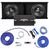 Skar Audio Dual 10' Complete 2,400 Watt SDR Series Subwoofer Bass Package - Includes Loaded Enclosure with Amplifier