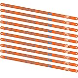 20 Pieces Hacksaw Replacement Blades Metal Cutting Hacksaw Blades with 18 Teeth and 24 Teeth Per Inch (Orange Background with Bi-metal Letter)