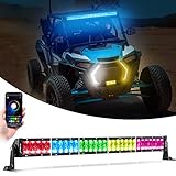 Auxbeam 32 Inch Light Bars for Trucks 180W Color Changing RGBW LED Light Bar for ATV UTV, Double Row Flood Spot Combo LED Bar, Bluetooth Control, Off Road Driving Light Bar kit for RZR SUV Waterproof