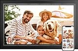ryesug Digital Picture Frame 15.6 Inch WiFi Smart Digital Photo Frame 32GB Memory, Electronic Picture Frame IPS HD Touch Screen, Wall Mountable, Auto-Rotate Share Photos and Videos Instantly