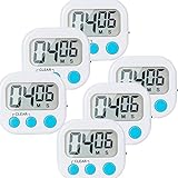 6 Pack Small Digital Kitchen Timer Magnetic Back and ON/Off Switch,Minute Second Count Up Countdown