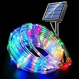 Fatpoom Solar Lights Rope Lights Solar Powered String Lights 40FT 120 LEDs 8 Modes Fairy Lights Outdoor Decoration Lighting for Garden Patio Party,Weddings,Christmas Décor Multi-Color