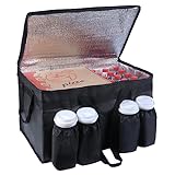 CIVJET Insulated Food Delivery Bag with Cup Holder, XXX-Large Insulated Grocery Bags with Zippered Top, Cooler Bags with Drink Carrier, Food Carrier Catering Bag, Commercial Food Warmer bag for Uber Eats/Doordash/Grubub, Black