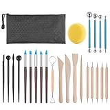 Clay Tools Kit, 25 PCS Polymer Clay Tools, Ceramics Clay Sculpting Tools Kits, Air Dry Clay Tool Set for Adults, Kids, Pottery Craft, Baking, Carving, Drawing, Dotting, Molding, Modeling, Shaping