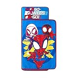 Idea Nuova Spidey and His Amazing Friends Toddler Quilted Nap Mat with Built in Blanket and Pillow, 20' Wx46 L, Spidey and Friends