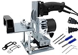 Mortise and Tenon Jig Tools for Woodworking Routers, Tenon Cutter, Mefape Manual Mortising Machine, Invisible Slotting Machine Jig Stand, 3-Axis Guide Rail for Adjust Trimming Length and Width