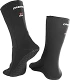 Cressi unisex adult Black Antislip Neoprene Socks, Black, Large