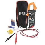 Klein Tools CL220 Digital Clamp Meter, Auto-Ranging 400 Amp AC, AC/DC Voltage, TRMS, Resistance, Continuity, NCVT Detection, and Temp, Orange and Black