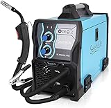 SereneLife MIG Welder Flux Core Welding Machine with Gas and No Gas, 130A DC 110V 220v IGBT Inverter Welder with Automatic Wire Feed, Welding Gun, Ground Wire, Brush, Mask, Dual Voltage Adapter