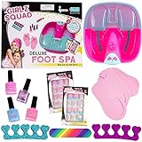 Girlz Squad Foot Spa Sets for Girls Ages 7-12 with Nail Kit for Kids - DIY Manicure and Pedicure Set with Foot Care Kit Perfect for Sleepovers and Slumber Party. Helps Develop Self-Care and Creativity