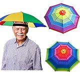 Syhood 3 Pieces Rainbow Umbrella Hats Camouflage Fishing Cap Beach Umbrella Headband in for Adults and Kids(Style A)