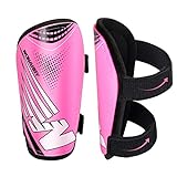 Shin Guards Soccer Youth Kids - Shin Guard for Boys Girls Teenagers 2-18 Years Old - Football Shin Pads Protection Equipment with Adjustable Straps - Pink, M