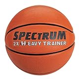 S&S Worldwide Spectrum 2X Heavy Training Official Size Rubber Basketball. Weighs 2 Times The Weight of Standard Basketball to Build Arm and Wrist Strength. Indoor & Outdoor Ball with Deep Seams.