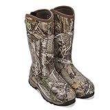 TIDEWE Rubber Hunting Boots with 800g Insulation, Waterproof Insulated Realtree Xtra Camo Warm Rubber Boots with 6mm Neoprene, Durable Outdoor Hunting Boots for Men (Size 9)